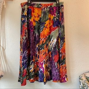 Vintage Sharon Anthony Floral Midi Skirt
